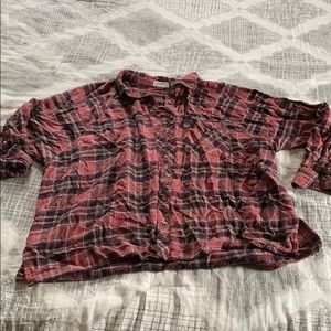 Maurices Slouchy Flannel Button Up